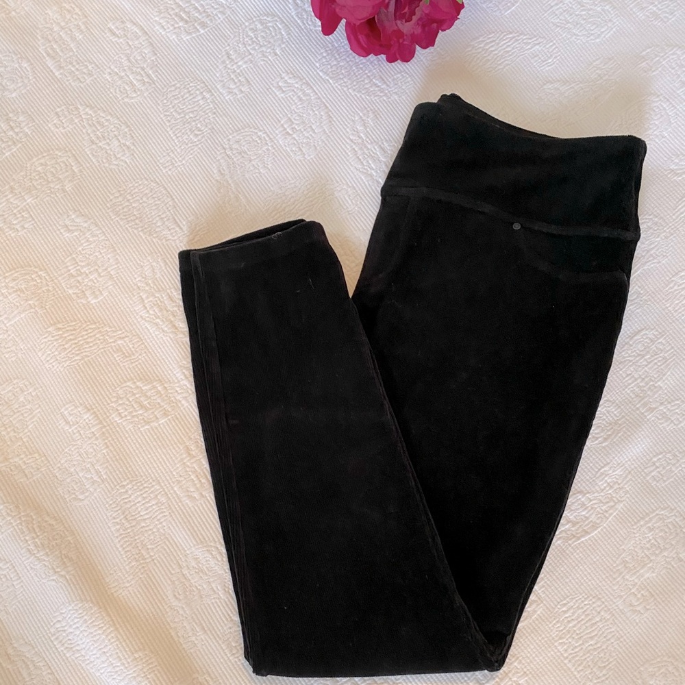 Suave knit corduroy black leggings with tummy control XXL with pockets